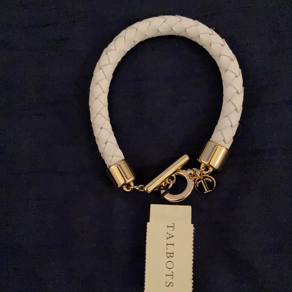 NWT-Talbots white leather bracelet